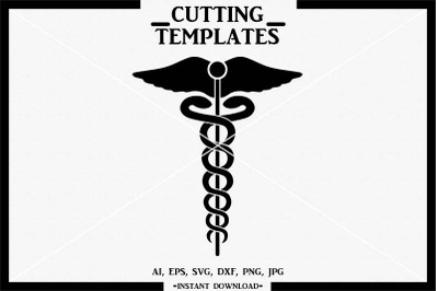 Medical Symbol, Caduceus, Doctor, Silhouette, Cricut, SVG