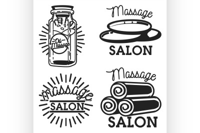 Vintage massage salon emblems