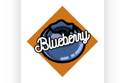 Color vintage fruits emblem