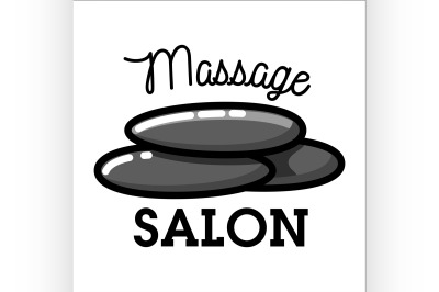Color vintage massage salon emblem