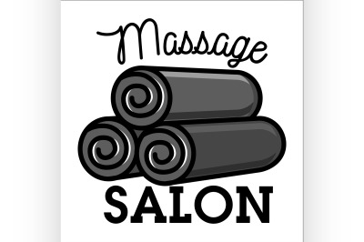 Color vintage massage salon emblem