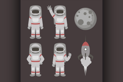 Astronauts characters set