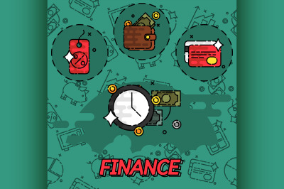 Finance flat concept icons