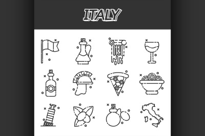 Italy icons set