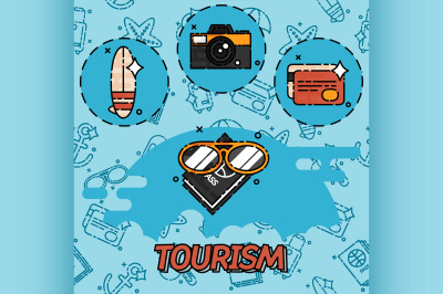 Tourism flat concept icons