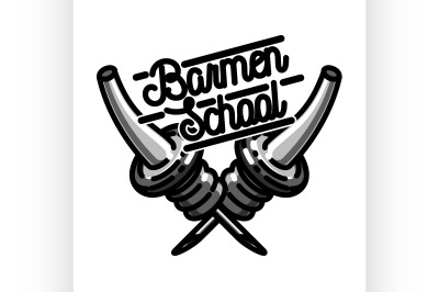 Color vintage barmen school emblem