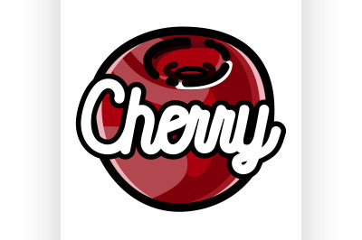 Color vintage fruit emblem