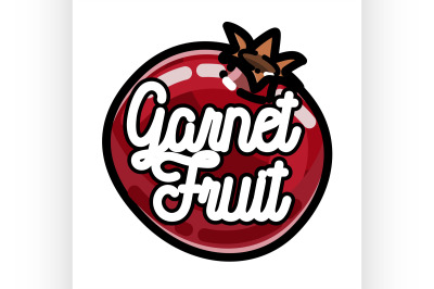 Color vintage fruit emblem