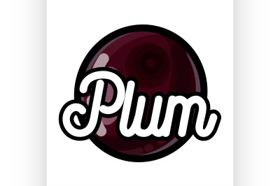 Color vintage fruit emblem