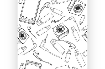 Seamless pattern of electronic gadget