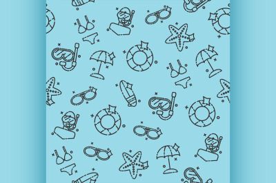 Swimming flat concept pattern