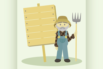 Farmer isolated vector illustration