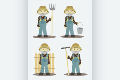 Farmer isolated vector illustration