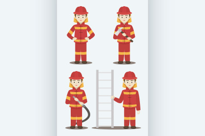 Fireman isolated vector illustration