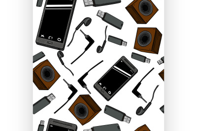 Seamless pattern of electronic gadget