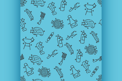 Barbecue and grill icon pattern