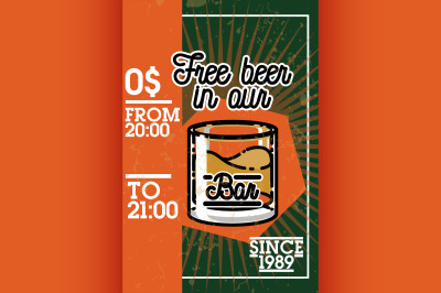 Color vintage bar banner