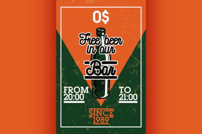 Color vintage bar banner