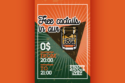 Color vintage bar banner