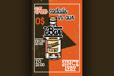 Color vintage bar banner