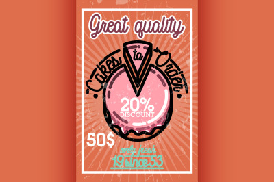 Color vintage cakes to order banner