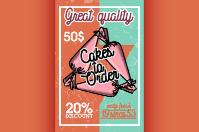 Color vintage cakes to order banner
