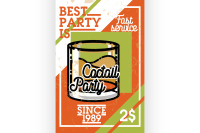 Color vintage cocktail party banner