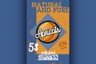 Color vintage fruits banner