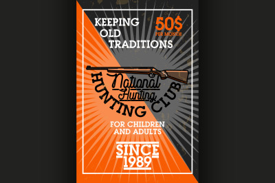 Color vintage hunting club banner