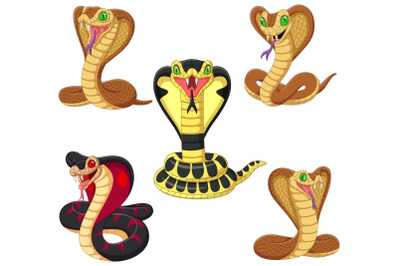 Cobra Cartoon Clipart Set Graphics