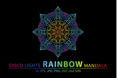 Mandala Rainbow Blue Vector