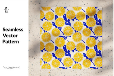 Lemon slices seamless pattern