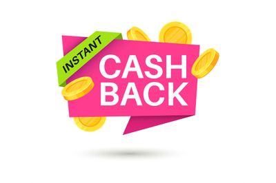 Cashback sticker. Symbol of cash back and saving money after shopping