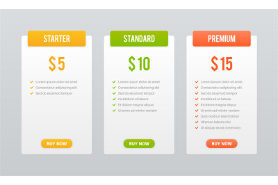 Price plans. Comparison table pricing grid&2C; checklist price chart comp