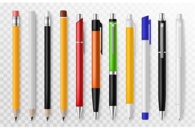 Pen and pencil. Stationery tools for writing and drawing, school or of