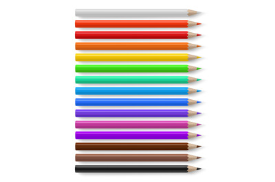 Color pencils. Different bright colored wooden pencil, creative statio