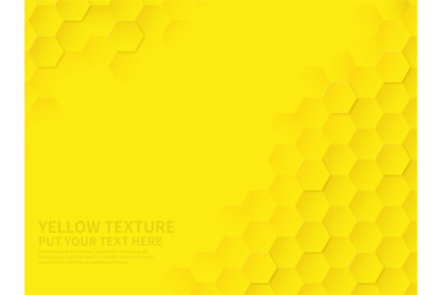 Hex texture. Yellow honeycomb geometric pattern, abstract chemistry te