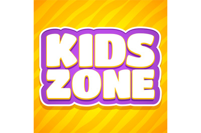 Children playroom decoration. Logo of playing game areas with text Kid