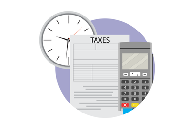 Payment tax icon via terminal