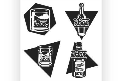 Color vintage bar emblems