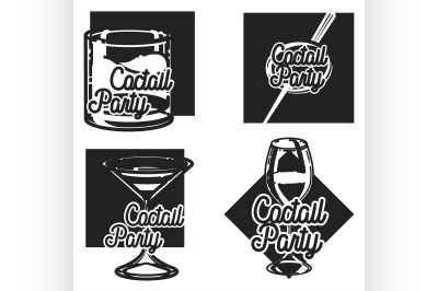 Vintage cocktail party emblems