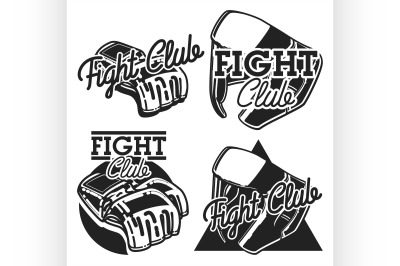 Vintage fight club emblems