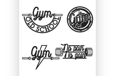 Set of vintage gym emblems