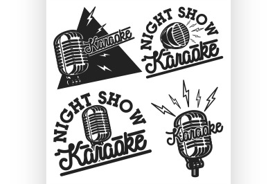 Vintage karaoke emblems