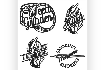 Vintage marijuana emblems