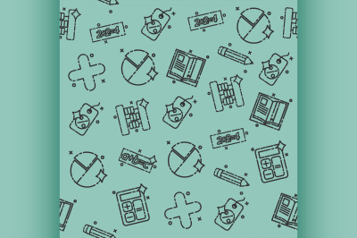 Algebra concept icons pattern