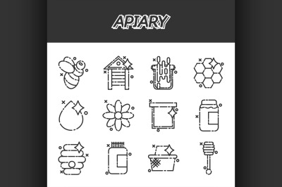 Apiary icons set.