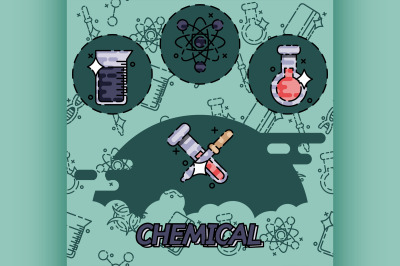 Chemical flat concept icons