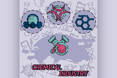 Chemical industry flat concept icon