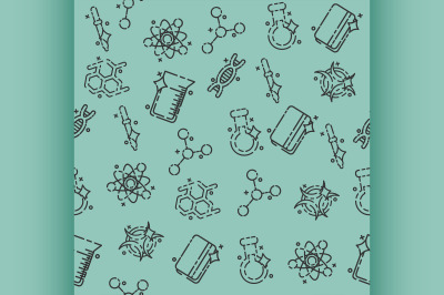 Chemical industry concept icons pattern